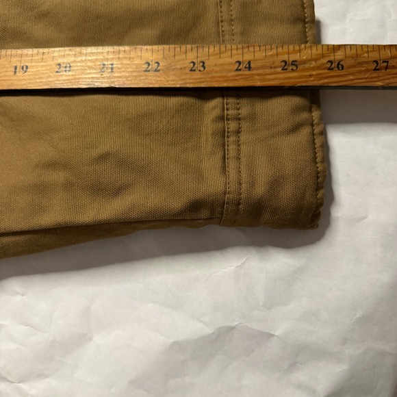 Levis Mens Brown Tan Sherpa Lined Hooded Work Barn Chore Jacket Utility Canvas L - Picture 8 of 9